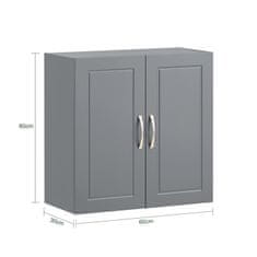 SoBuy SoBuy FRG231-W Nástěnná skříňka Koupelnová skříňka Kuchyňská skříňka Skříňka na léky Koupelnový nábytek Bílá 60x60x30cm