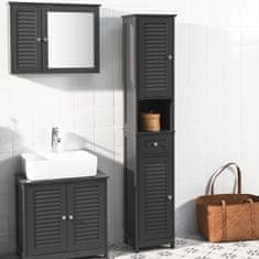 SoBuy SoBuy FRG236-DG Koupelnová vysoká skříňka Koupelnová police Koupelnový nábytek Tmavě šedá 32x170x30cm