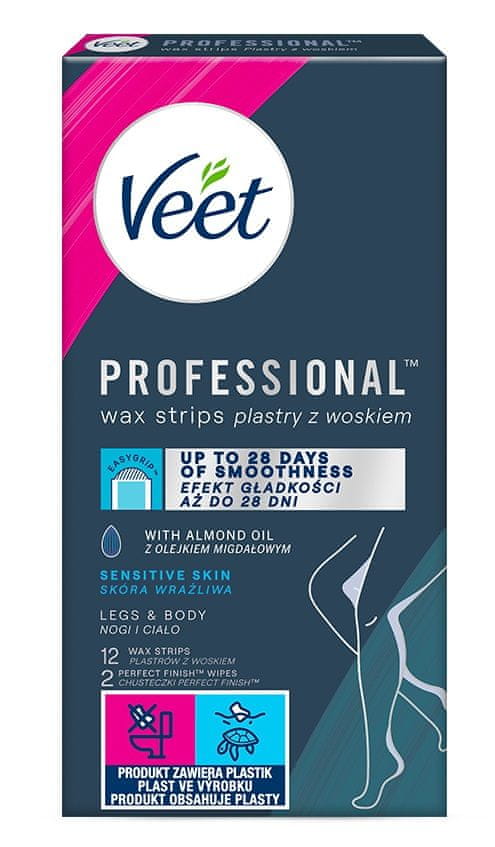 Levně Veet Professional Studené voskové pásky pro citlivou pokožku 12 ks