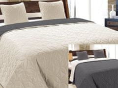 Euromat Euromat Dekorační přehoz na postel s povlaky na polštáře VIGO II 220x240 ocelová tmavě šedá geometrické květy