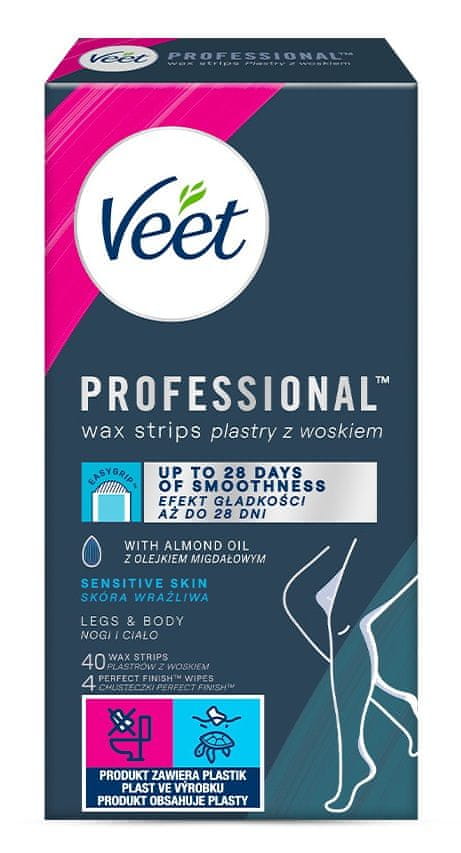 Levně Veet Professional Studené voskové pásky pro citlivou pokožku 40 ks