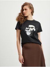 Karl Lagerfeld Černé dámské tričko KARL LAGERFELD Ikonik XS
