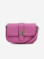 Karl Lagerfeld Tmavě růžová dámská kožená crossbody kabelka KARL LAGERFELD Shooting Stars UNI