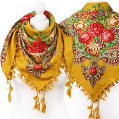 Aleszale Velký květinový šátek v etno lidovém stylu - Žlutá