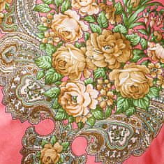 Aleszale Velký květinový šátek v etno lidovém stylu - Růžová