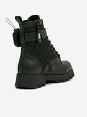 Karl Lagerfeld Černé dámské kožené kotníkové boty KARL LAGERFELD Terra Firma 37