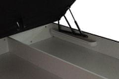 AGATA čalouněná postel 140x200 - černá, úložný prostor, pružinová matrace