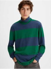 Levis Modro-zelené pánské tričko Levi's LS Turtleneck Tee Alpha Naval S