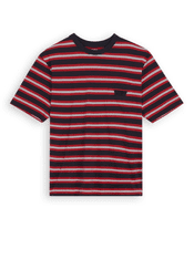 Levis Černé pánské pruhované tričko Levi's Stay Loose Graphic PKT T Strip S