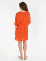 Tommy Hilfiger Oranžové dámské šaty Tommy Hilfiger Cover Up Short Dress SS S