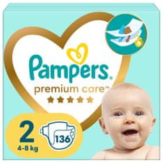 Pampers Premium Care plenky vel. 2 (136 ks plenek) 4-8 kg