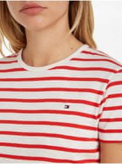 Tommy Hilfiger Bílo-červené dámské pruhované tričko Tommy Hilfiger XS