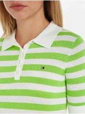 Tommy Hilfiger Zeleno-bílé dámské pruhované polo tričko Tommy Hilfiger S