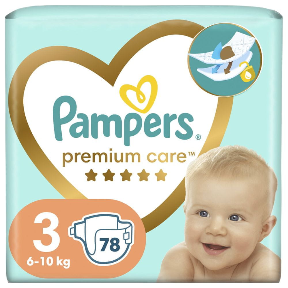 Levně Pampers Premium Care plenky vel. 3 (78 ks plenek) 6-10 kg