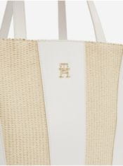 Tommy Hilfiger Bílo-béžová dámská pruhovaná plážová taška Tommy Hilfiger UNI