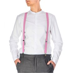 NANDY Klasické šle pro muže a ženy k na nošení s elegantním kalhotám - růžová