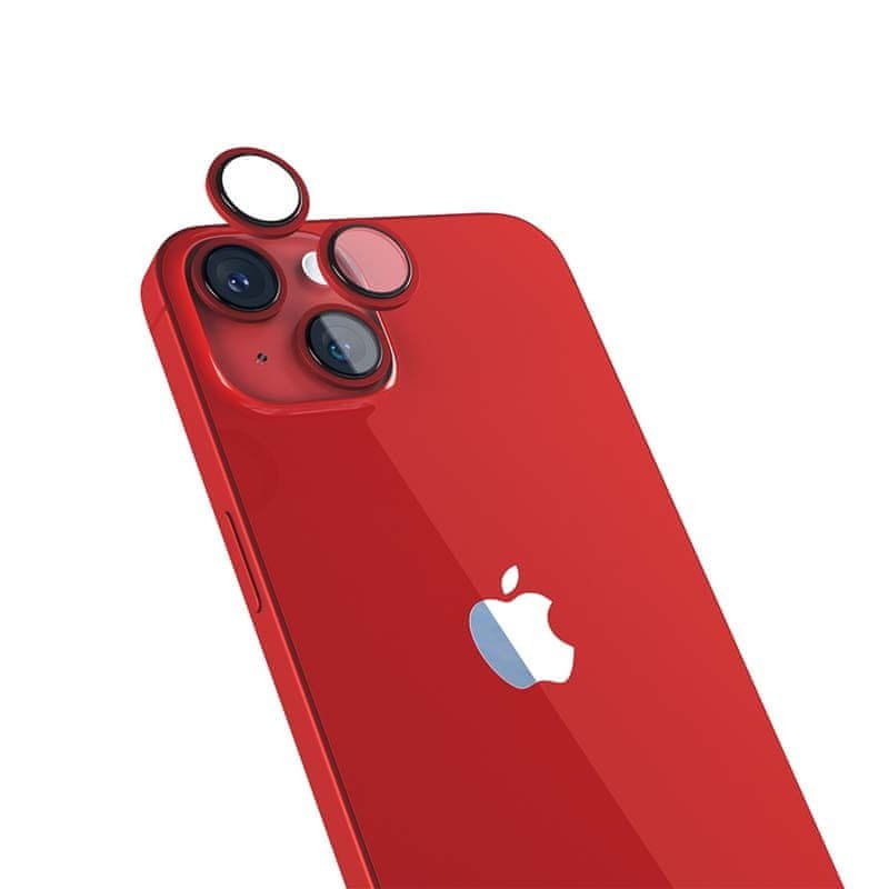 Levně EPICO Hliníkové ochranné sklo na čočky fotoaparátu pro iPhone 14 / 14 Plus (6,1") 69212151400001 - červená