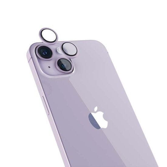EPICO Hliníkové ochranné sklo na čočky fotoaparátu pro iPhone 14 / 14 Plus (6,1") 69212152200001 - fialová
