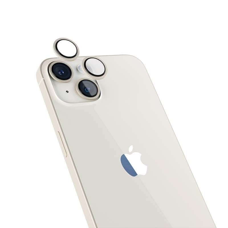 Levně EPICO Hliníkové ochranné sklo na čočky fotoaparátu pro iPhone 14 / 14 Plus (6,1") 69212151100001 - hvězdně bílá