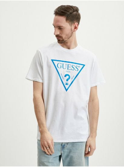 Guess Bílé pánské tričko Guess Reflective