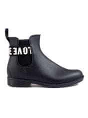 Amiatex Výborné gumáky černé dámské na plochém podpatku + Ponožky Gatta Calzino Strech, černé, 38