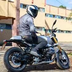 W-TEC Pánská kožená moto bunda Sheawen Waxed Grey (Velikost: 4XL, Barva: šedá)