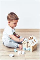 Mamabrum dřevěná třídící hračka pro děti 3+, třídička dřevěný vzdělávací domeček s kostkami