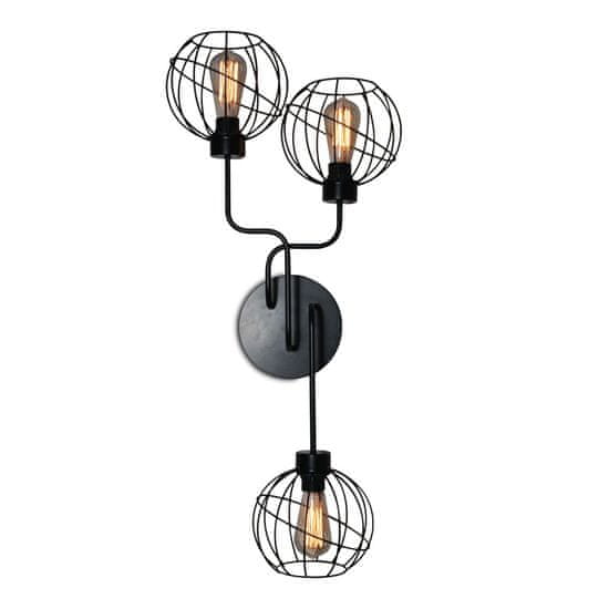 LIGHT FOR HOME Stropní svítidlo ve Nordic design se třemi žárovkami "ELECTRICO", 3x60W, E27, Černá