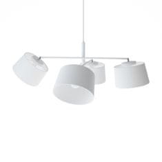 LIGHT FOR HOME Designový lustr na tyči se čtyřmi bílýmii stínítky. 60504 "Lefor", 4x60W, E27, Bílá