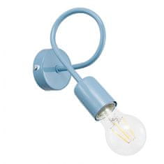 LIGHT FOR HOME Nástěnné moderní kovové světlo v jasné modré pastelové barvě 1001/1PN MONDO, 1xE27/60W,, 1xE27/60W, E27