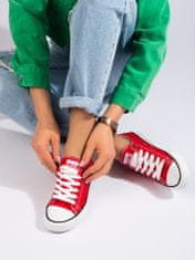 Amiatex Designové tenisky červené dámské bez podpatku + Ponožky Gatta Calzino Strech, odstíny červené, 37