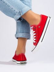 Amiatex Designové tenisky červené dámské bez podpatku + Ponožky Gatta Calzino Strech, odstíny červené, 37