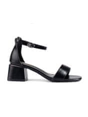 Vinceza Trendy sandály černé dámské na širokém podpatku + Ponožky Gatta Calzino Strech, černé, 38