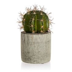 Kaktus v betonovém květináči 9,5 x 16 cm, zelený, sada 4 ks