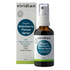 VIRIDIAN nutrition Elderberry Throat Spray Organic (Sprej při bolesti v krku a kašli Bio), 50 ml