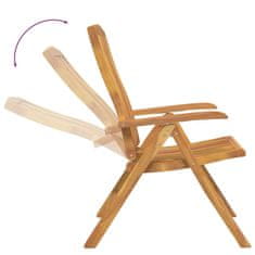 Vidaxl Polohovací zahradní židle 8 ks masivní teakové dřevo