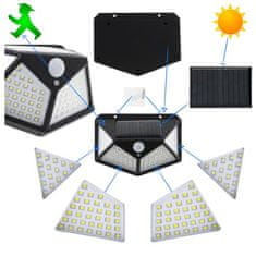 KIK Solární lampa 100 LED senzor pohybu a soumraku