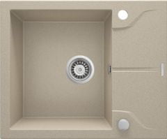BPS-koupelny Dřez Andante Flush s odkapávačem, granit - ZQN 711A pískový
