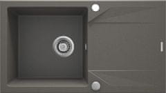 BPS-koupelny Dřez Evora s odkapávačem, granit - ZQJ T113 antracit metalic