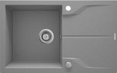 BPS-koupelny Dřez Andante Flush s odkapávačem, granit - ZQN S113 šedý metalic