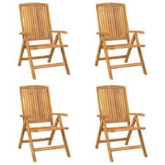 Greatstore Polohovací zahradní židle 4 ks masivní teakové dřevo