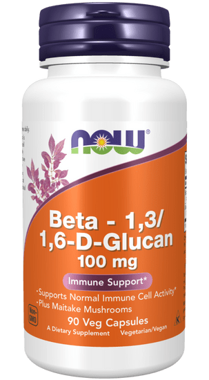 NOW Foods Beta 1,3/1,6-D -Glucan, betaglukany, 100 mg, 90 rostlinných kapslí
