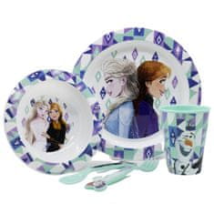 Stor Dětské plastové nádobí, DISNEY FROZEN Micro, talíř, miska, sklenice, příbor, 74250