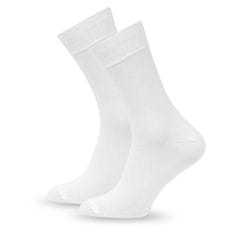 SOKKO 12x Pánské dlouhé bambusové ponožky 39-41 - bílá