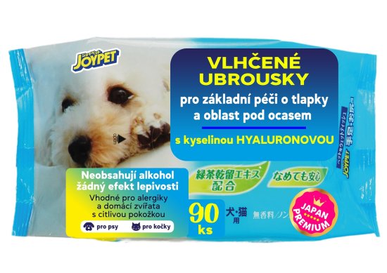 Japan Premium Vlhčené ubrousky pro základní péči o tlapky a oblast pod ocasem pro psy a kočky, 90 ks