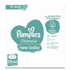 Pampers Harmonie New Baby Plastic Free Vlhčené ubrousky 24 x 46 ks
