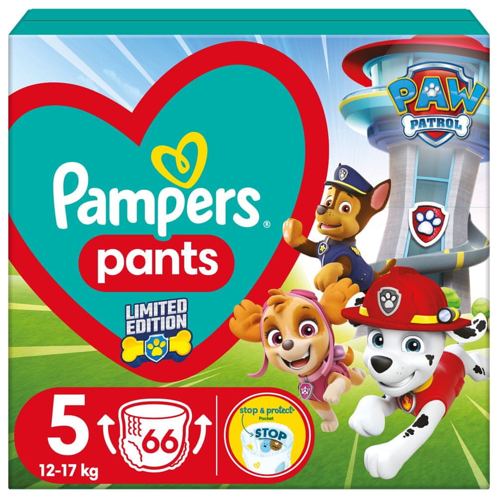 Levně Pampers Active Baby Pants Paw Patrol Kalhotkové plenky vel. 5 (66 ks plenek) 12-17 kg