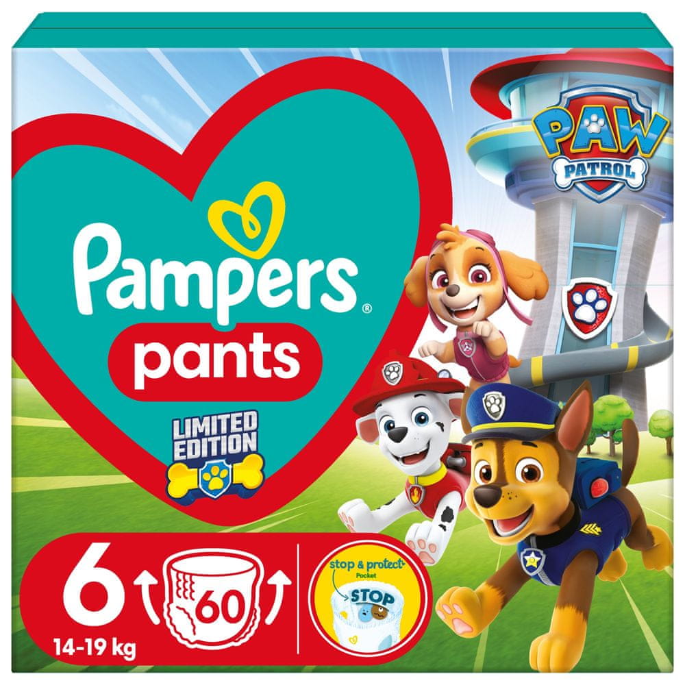 Levně Pampers Active Baby Pants Paw Patrol Kalhotkové plenky vel. 6 (60 ks plenek) 14-19 kg