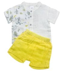 Kidaxi Set barevné šortky a košile z organické 100% bavlny,, žlutá/bílá, 74