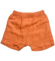 Set barevné šortky a košile z organické 100% bavlny,, bílá/oranžová, 80 cm